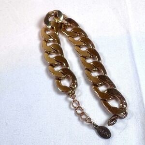 ALDO Gold Tone Chunky Fashion Chain Link Bracelet Extender Lobster Clasp